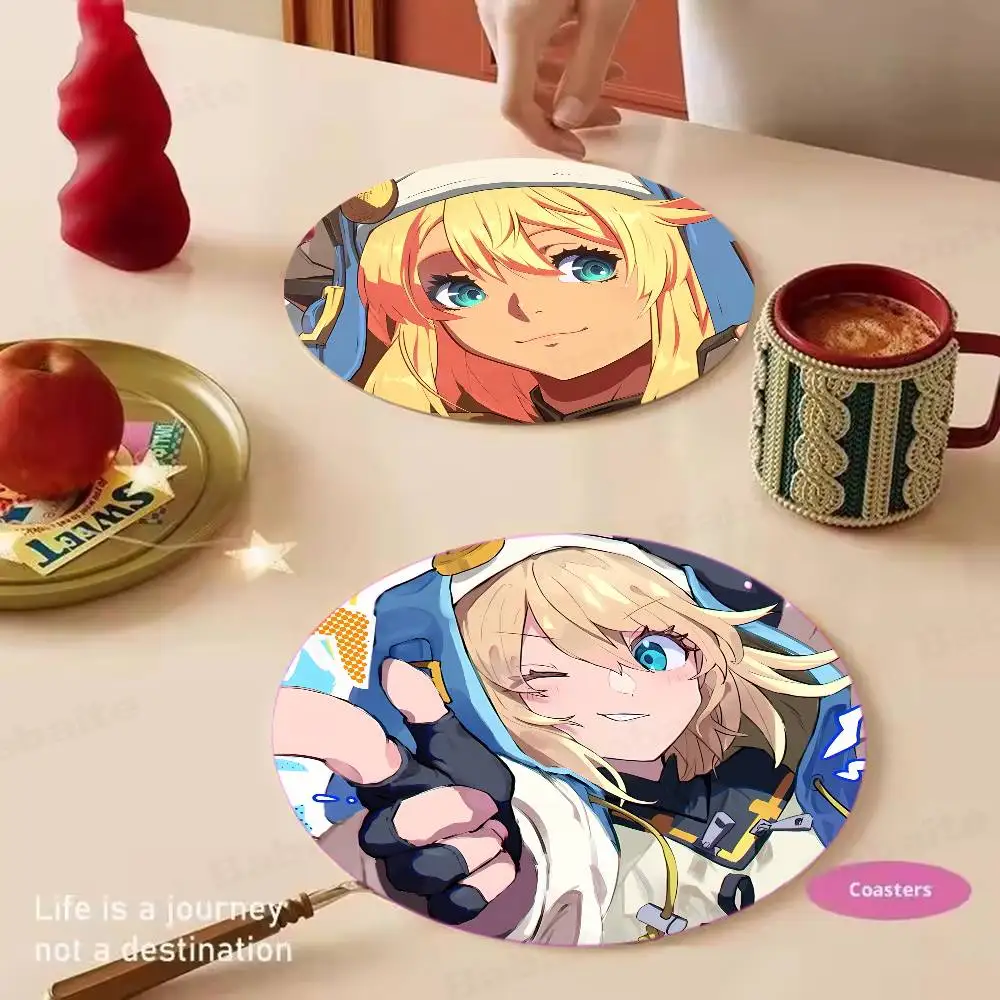 Guilty Gear Printed Coasters Suitable for Daily Family Party Decoration, Office, Non-Slip Wooden Coasters
