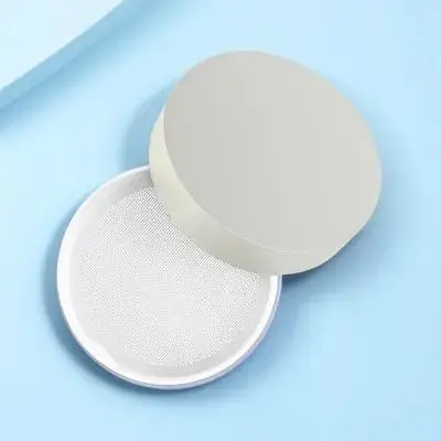 

Loose Powder Box Plastic Compact Reusable Makeup Powder Case Transparent Container Elastic Net for Foundation Blusher