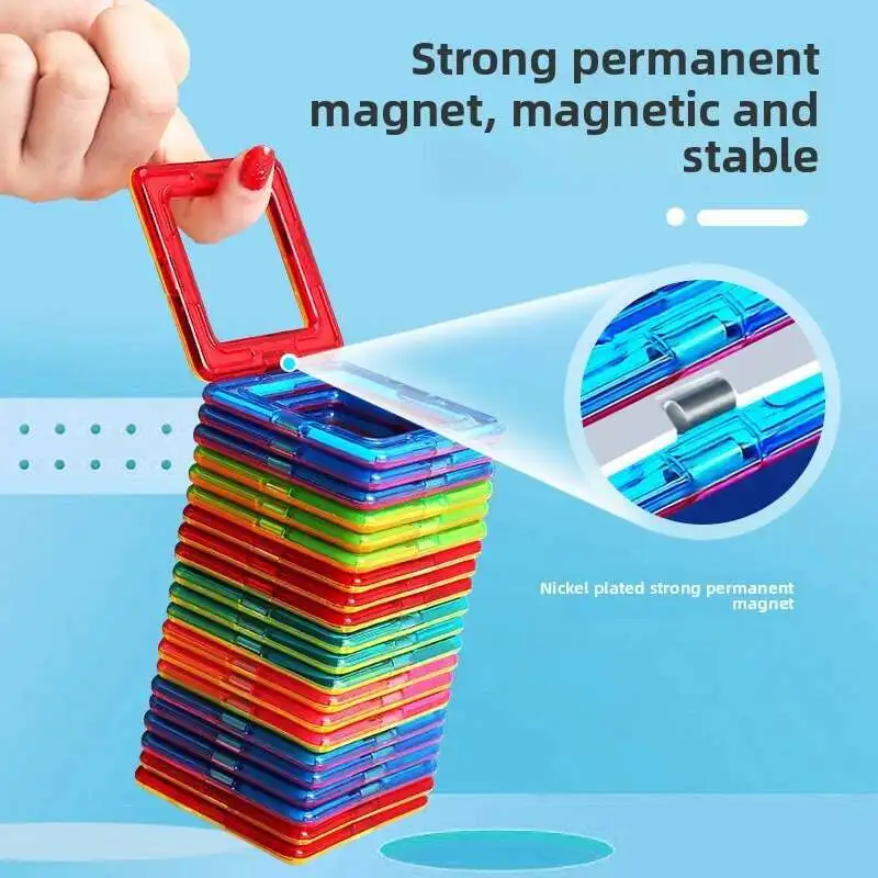 ビッグサイズ 10-100 個磁気デザイナー建設セット磁気ブロック三角形正方形アクセサリー教育玩具子供のため