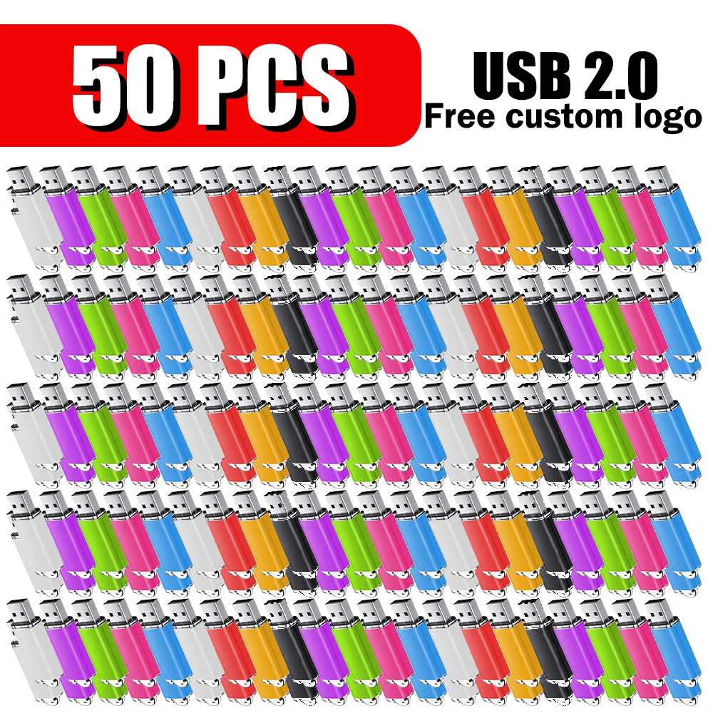 

50pcs Colour Usb 2.0 Flash Drive Pen Drive 128mb 1GB 2GB 4GB 8GB Memory Stick Pendrive 16GB 32GB 64GB U Disk Free Custom LOGO