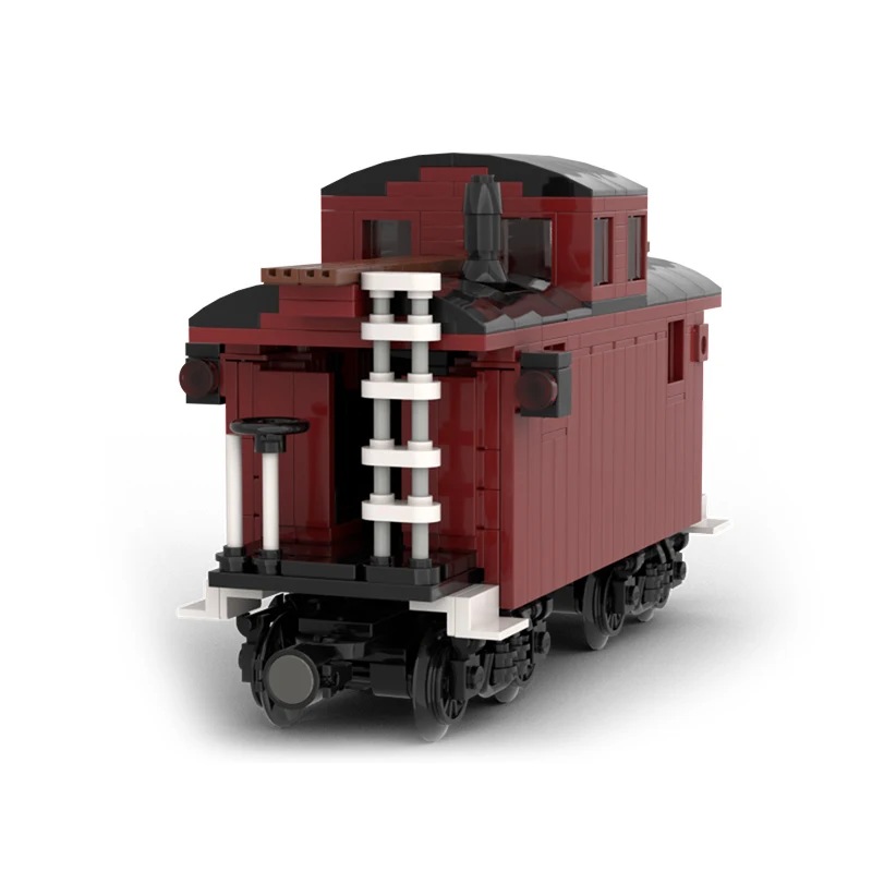 MOC- 214617   Bloc de construction à Caboose court, série de Train, assemblage de modèle de queue de Train urbain, petites particules, cadeau de noël pour enfants, 456 pièces
