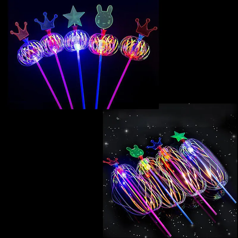 Varita mágica de arcoíris de Halloween para niños, varita LED de burbujas, juguete luminoso colorido, varita intermitente, juguetes para niños, favores de fiesta de Navidad de Año Nuevo