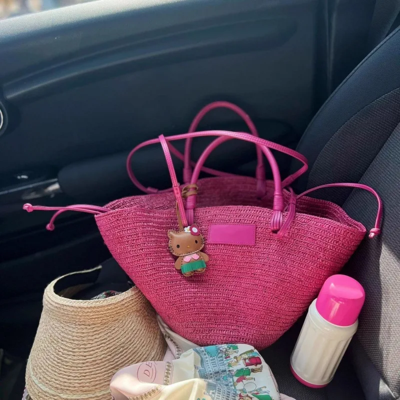 

Роскошные дизайнерские соломенные корзины, сумка большой вместимости, женские сумки на плечо, повседневная летняя пляжная сумка, большие сумки для покупок на Бали