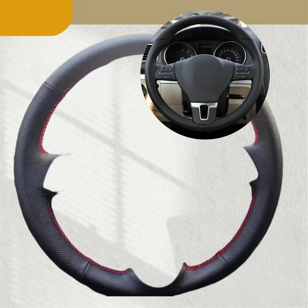 

Автомобильный чехол на руль для Volkswagen Golf 6 Mk6 VW Polo MK5 2010-2013, автомобильные аксессуары из искусственной кожи, накидка на руль