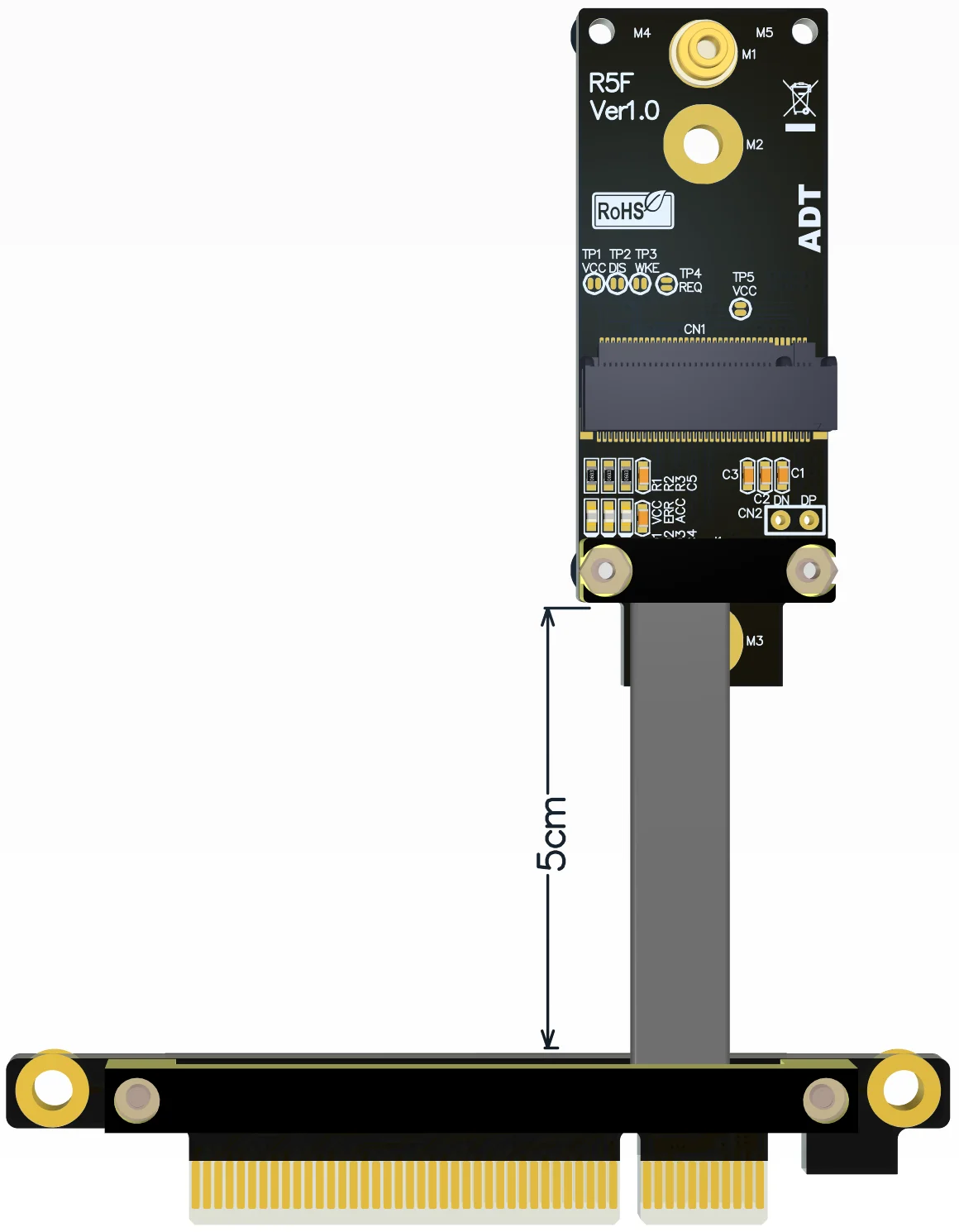 PCIe x8 Transfer M.2 A. cabo de extensão do adaptador WiFi chave, cabo de fita da placa de rede sem fio ADT