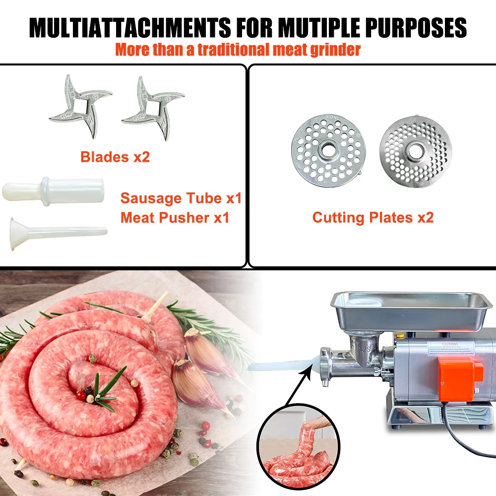 RY-22S Heavy Duty Electric Meat Grinder Gear-Driven Mincer for Frozen Meat for Home Use and Restaurant New Condition