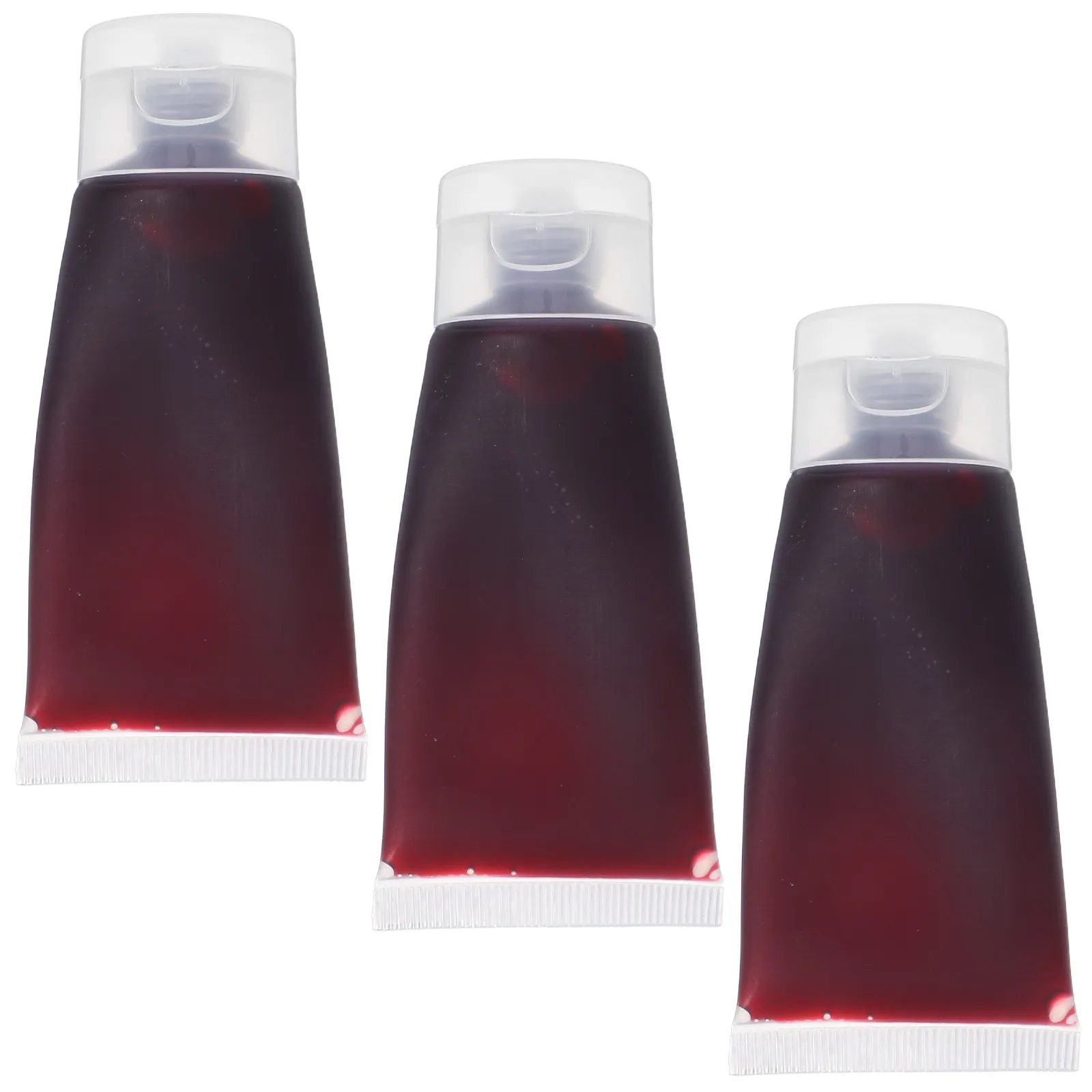 

3pcs Fake Blood Plasma Props 30Ml Thick Realistic Washable For Face Clothes Halloween Party Prank Cosplay Drama Film Safe