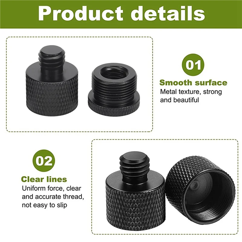 16 pçs conjunto de adaptador de rosca de microfone 5/8 fêmea para 3/8 macho e 3/8 fêmea para 5/8 macho rosca adaptador de parafuso para micr suporte Mount-VVNB
