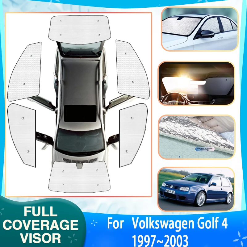 

Car Anti-UV Window Sunshade Covers For Volkswagen VW Golf 4 Golf4 MK4 1J 1997~2003 Sunscreen Window Sunshades Covers Accessories