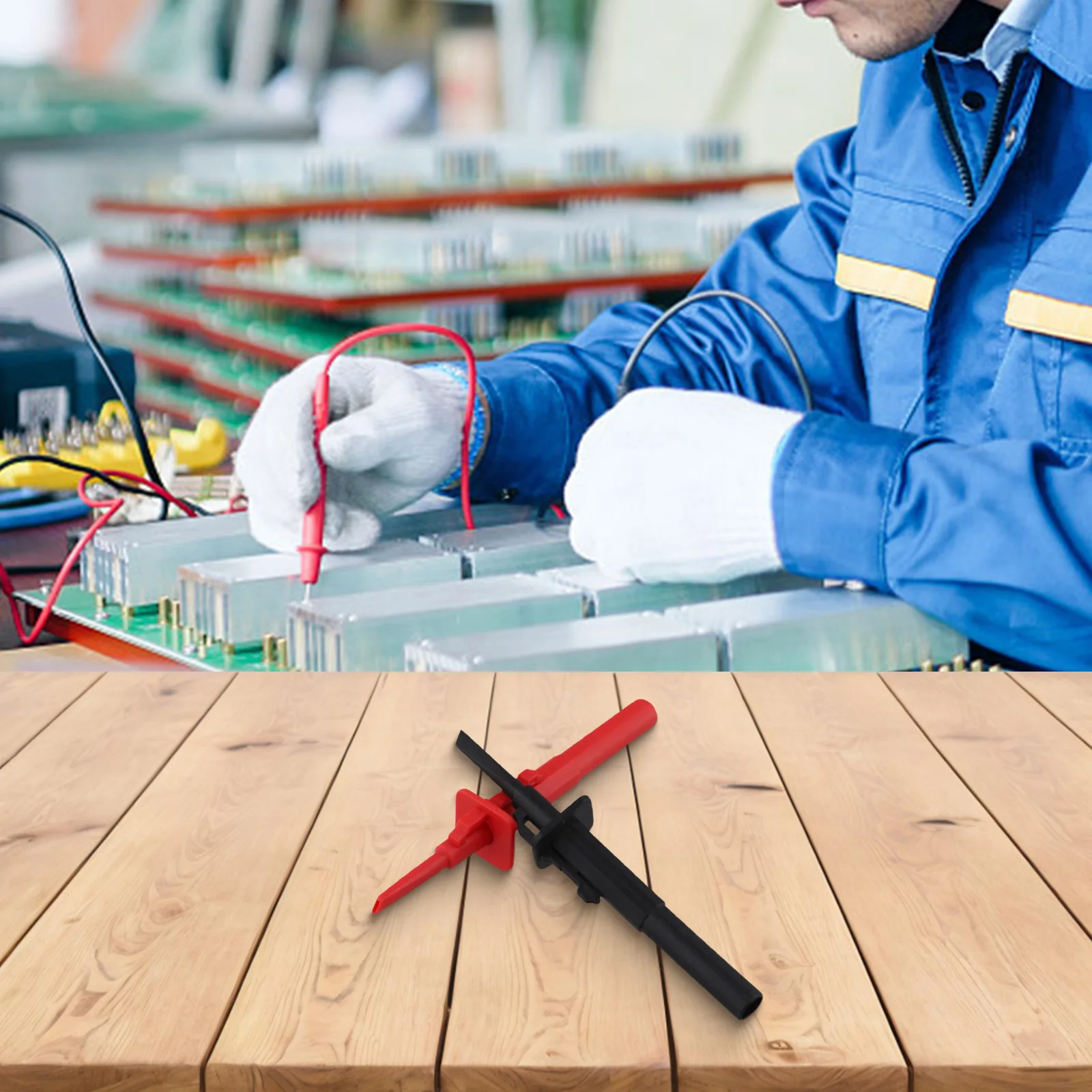 Flexible Test Hook Clamp Multimeter Probe 122mm Length Silicone Banana Socket Spring Damage Prevention Flexible
