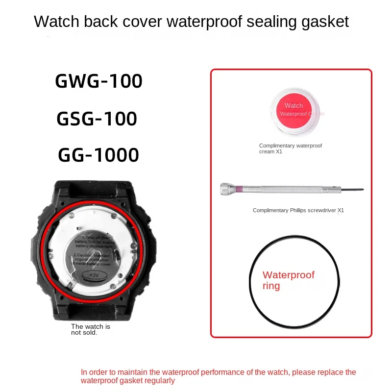 

For Casio G-SHOCK GWG-100 GSG-100 GG-1000 Watch Back Cover Gasket Sealing Rings Little Mud King GG1000 Waterproof paste parts