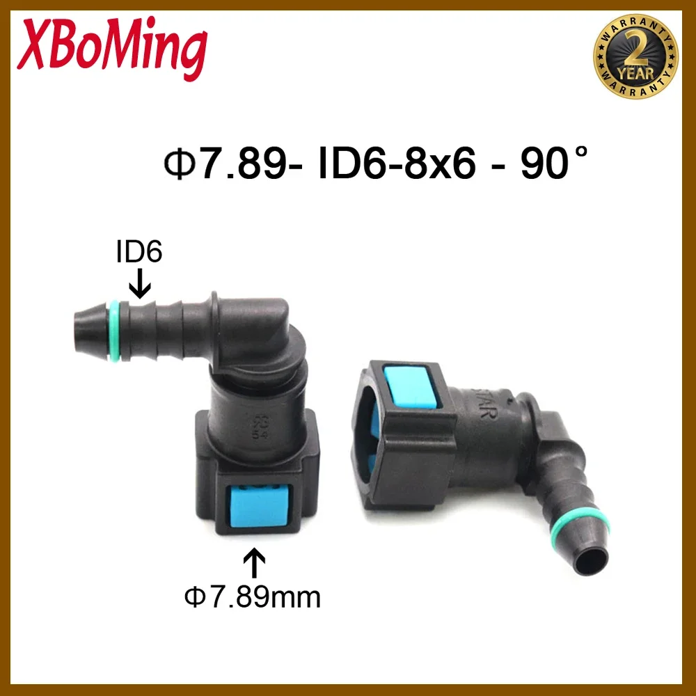 Fuel pipe joint 7.89mm ID6 8x6 SAE 5/16 Fuel line quick connector plastic fittings female connector 90 degree 2PCS