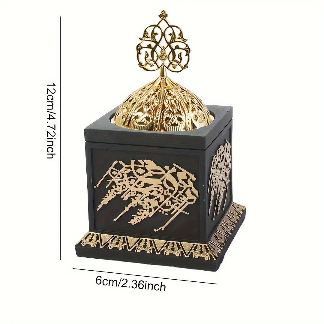 Mini Saudi Arabia Style Incense Burner Resin Square Cone Censer for Home Decor Muslim Ornaments  Bukhoor Aromatherapy Furnace