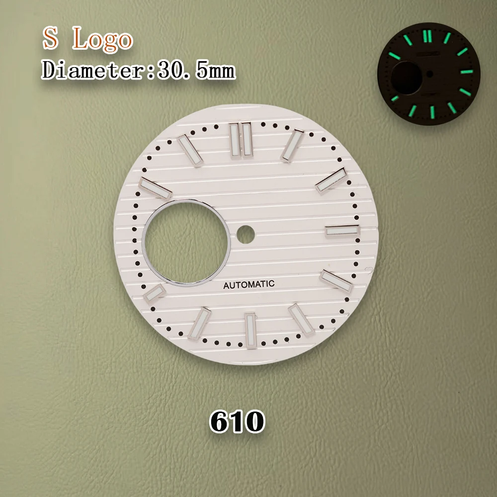 30.5 مللي متر S شعار Nautilu-s الاتصال الهاتفي الأسود الأخضر مضيئة مناسبة لحركة NH38 ساعة عالية الجودة تعديل إصلاح الملحقات