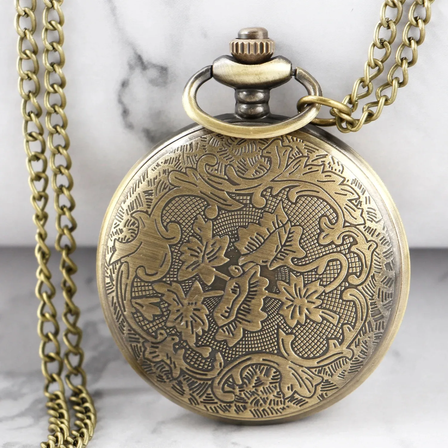 ساعة الجيب العتيقة الأرقام الرومانية فوب ساعة Steampunk الرجال قلادة فيلم بطل تأثيري ساعة قلادة أفضل هدية للرجل المرأة