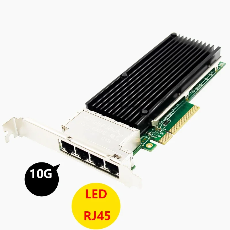 For Intel XL710 4-Port PCI-E 10GBASE-T Ethernet Server Adapter (RJ45) - Compatible with Linux, PC, Soft Router & Vision Capture