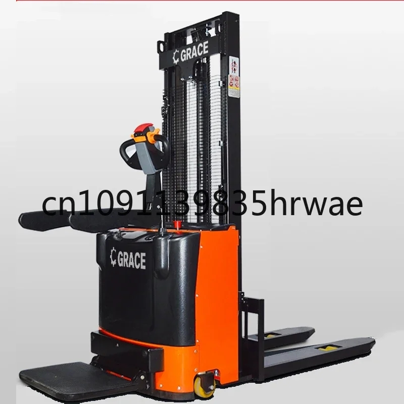 Lithium Battery Electric Pallet Truck ForkLift Truck 1.5 Ton 2ton Full Hydraulic Stand on Electric Stacker for Warehouse
