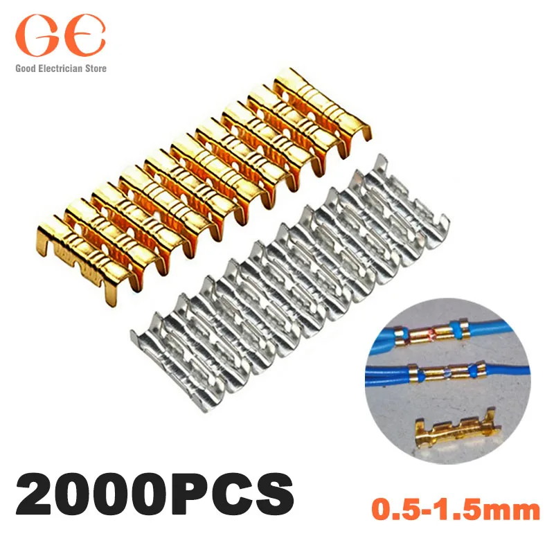 

2000PCS U-shaped Terminal Tab Cold Inserts Connectors Cold Terminal Small Teeth Fascia Terminal 0.5-1.5mm