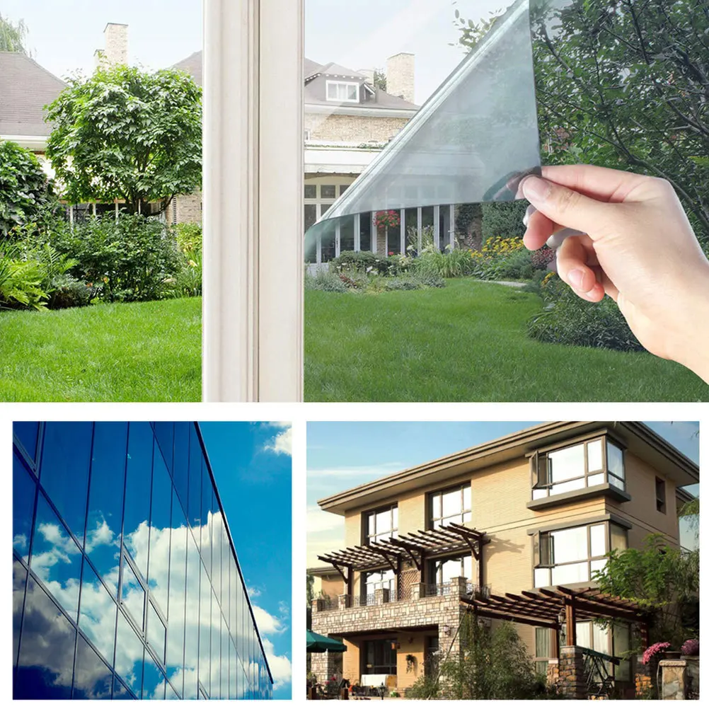 

2Pcs Windows Insulation Film Heat Blocking Uv Protective Privacy Daylight Reflective Non Adhesive Window Film for Bathroom Home