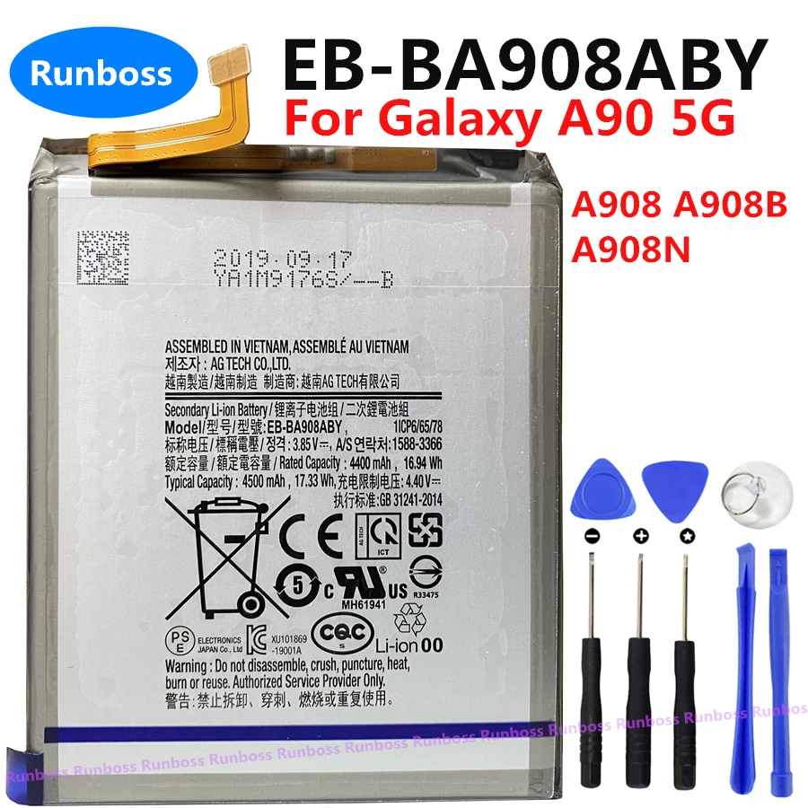 4500mAh EB-BA908ABY New High Quality Phone Battery For Samsung Galaxy A90 5G A908 A908B A908N Mobile Phone Batteries