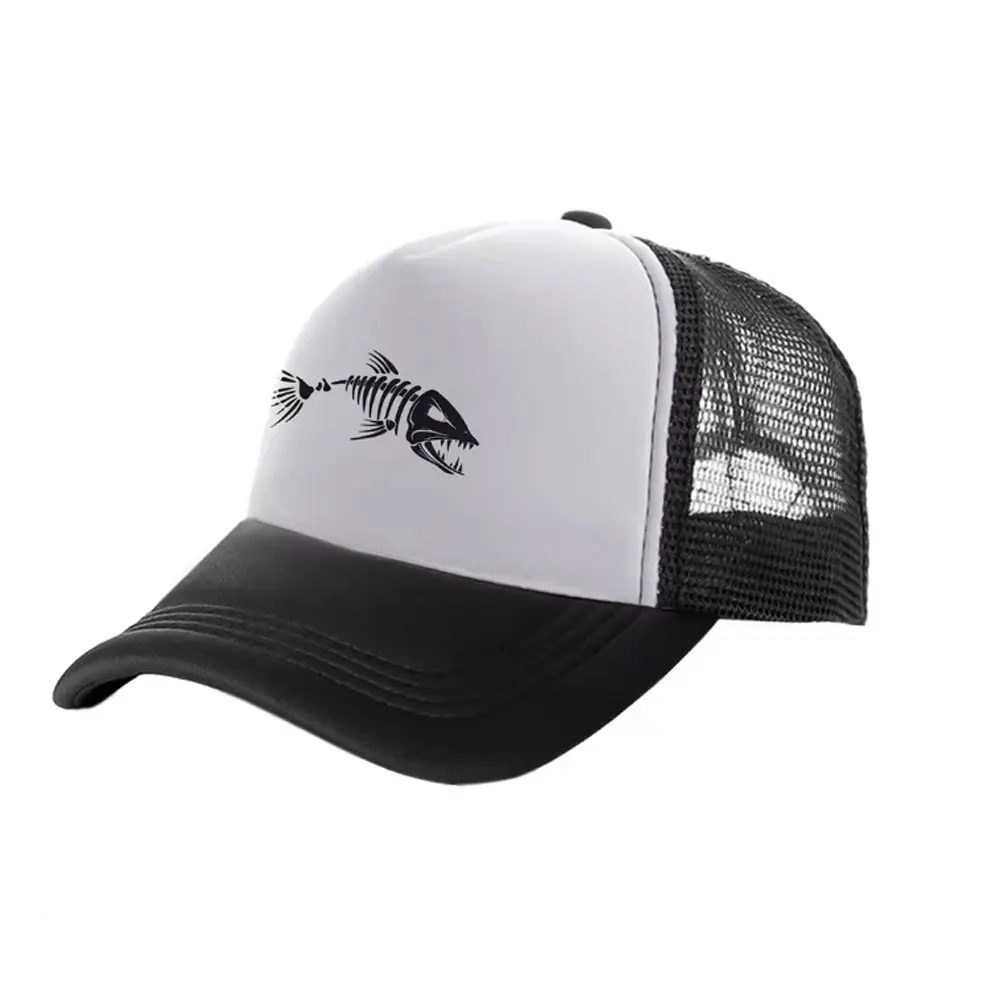 Fishbone Trucker Cap Summer Men Fishing Skeleton Fish Bone Baseball Caps Unisex Mesh Net Hats