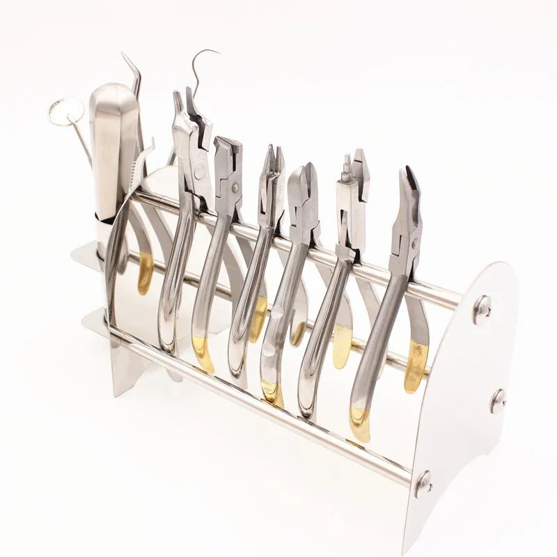 1pcs Dental Stainless Steel Orthodontic Plier Stand Forcep Placer Scissor Holder Rack Dentistry Instrument Tool ( without Plier)