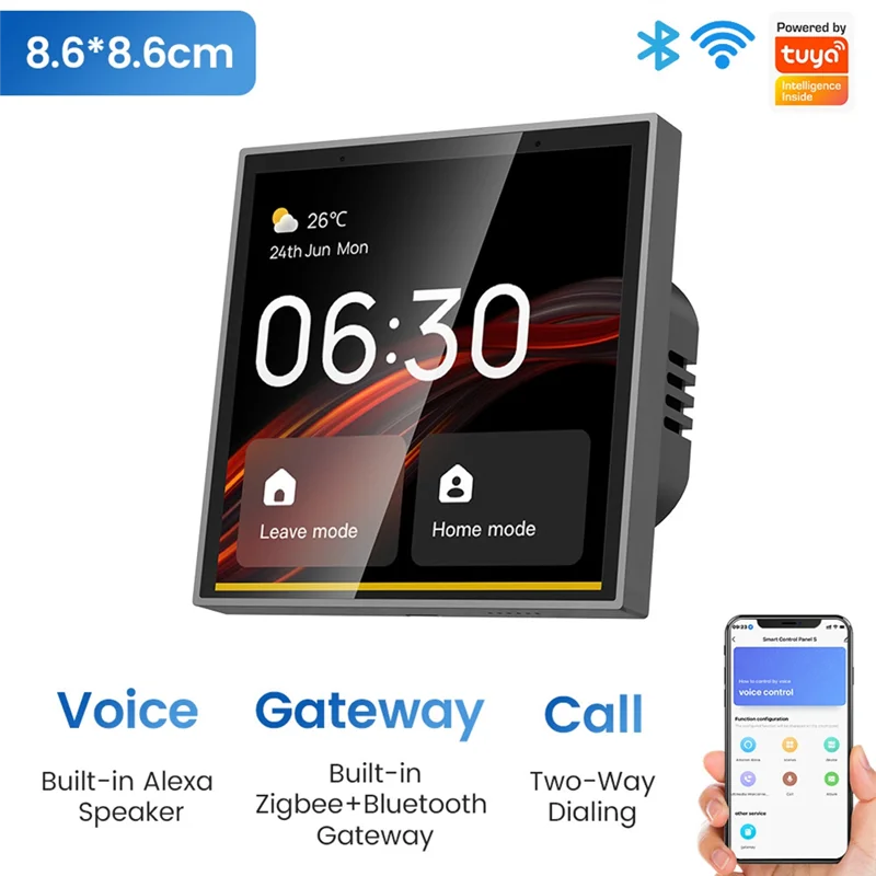 A74G-Wifi Voice Control Panel Voice Control Interruptor Tuya Smart Home With 4-Inch Touch Screen For Smart Home Control