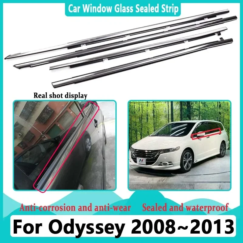 Car Accessories For Honda Odyssey RB3 RB4 MK4 RB 2008 2009~2013 Window Glass Sealed Strips Door Rainproof Weather Weatherstrips