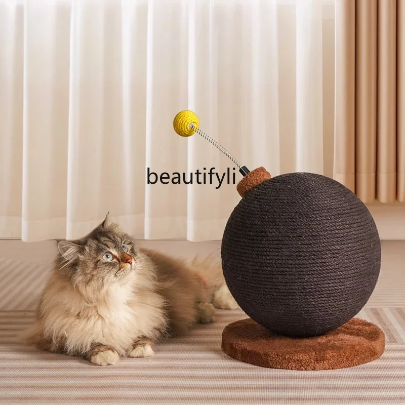 

Cat climbing frame mushroom grinding claw hemp rope scratching ball, scratch-resistant and wear-resistant cat toy without crum