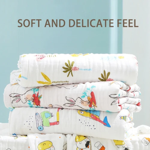 거즈 타올 코튼 아기 목욕 타월, 신생아 목욕 가운, 유아 수건, 소년 소녀 욕실 담요, 아기 수건, 6 층