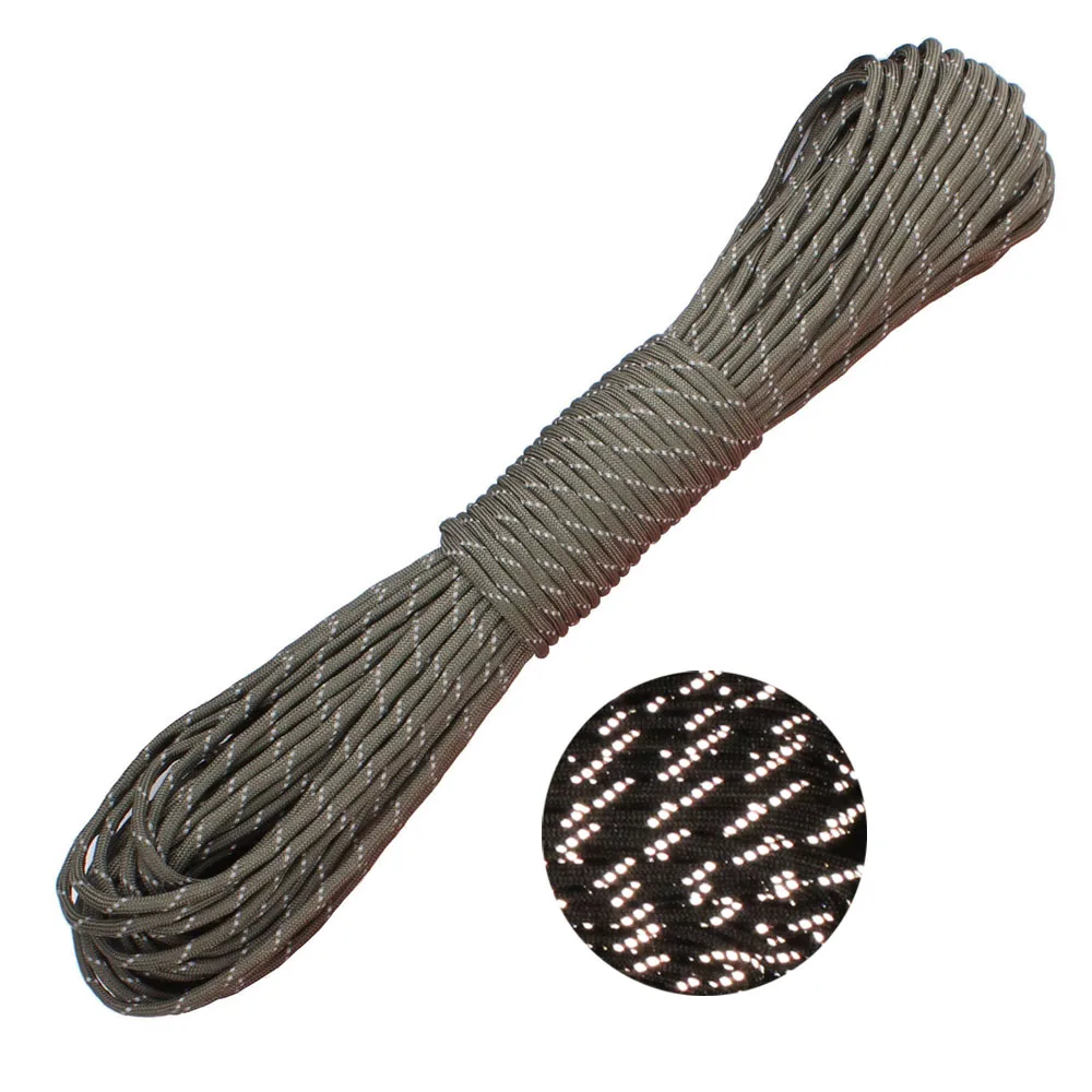 CAMPINGSKY odblaskowe Paracord 550 linka spadochronowa smycz namiot liny Mil Spec typ III 7 Strand dla Camping