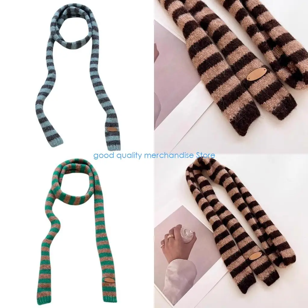 

Y5JD вязаный узкий шарф для женщин, шейный платок, сумка с ручкой, сумка для женщин, сумка с ручкой, ремень, колье