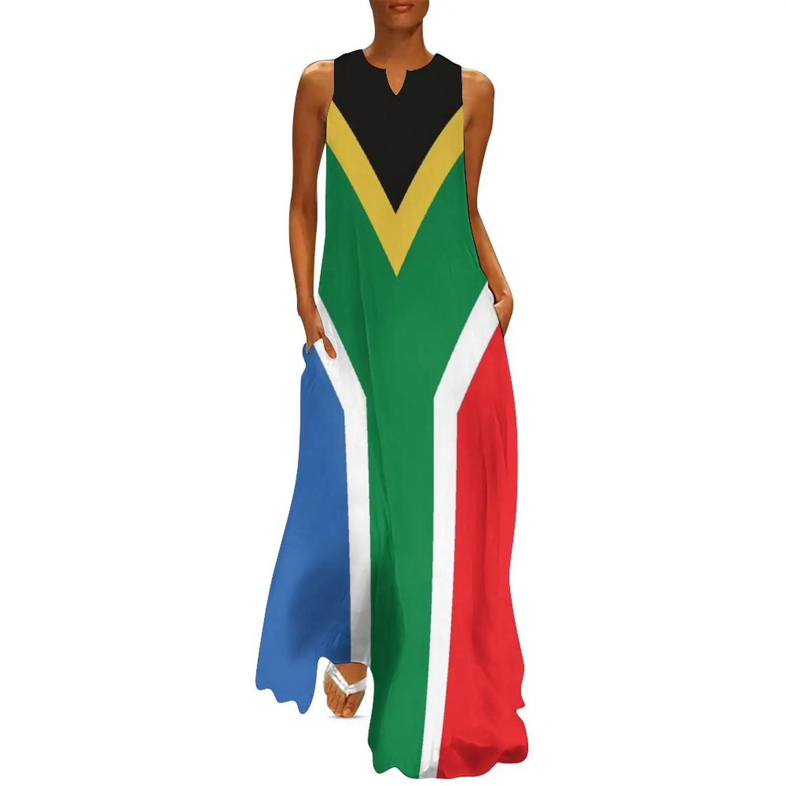 

South African Flag Long Dress women"s summer dress 2024 elegant guest wedding dress summer for women 2024 Women long