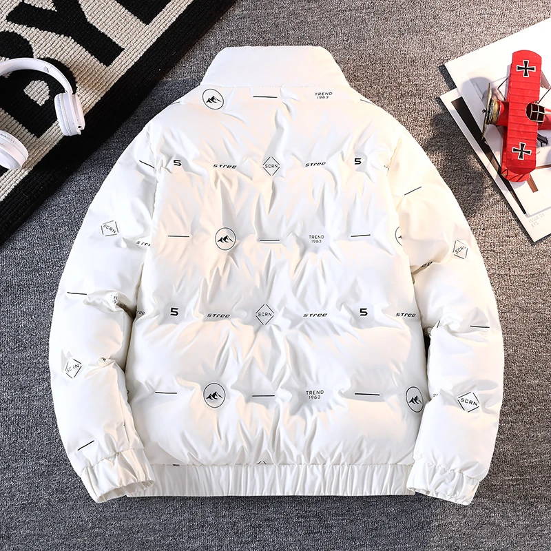 المألوف الشتاء الرجال سترة قطن معطف الرجال سميكة الدافئة مشرق اللون الرجال الوقوف طوق السراويل سترة الخبز #4