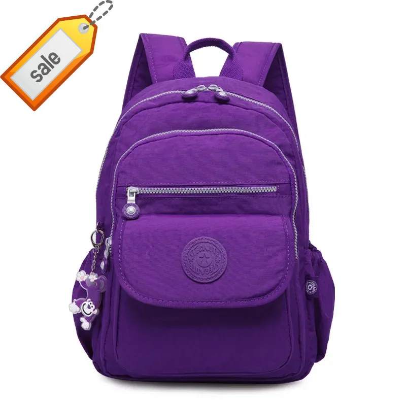 

2025 New A4 Large Capacity Women Men Backpack Schoolbag Waterproof Lightweight Travel Bag Blue Green Black Red Purple M1503