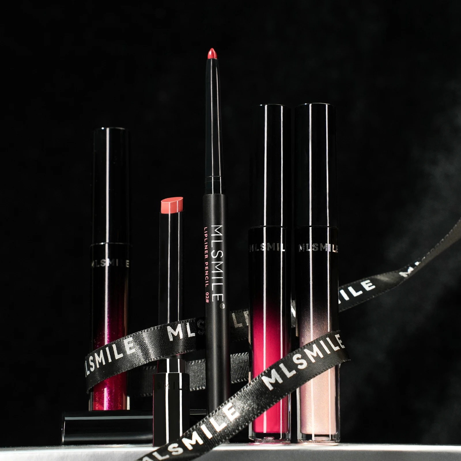 MLSMILE Silver Premium Lip Glaze Zestaw upominkowy, nieprzywierająca pomadka do ust Lip Glaze 5 sztuk, nawilżająca, naturalna, wodoodporna, wzmacniająca