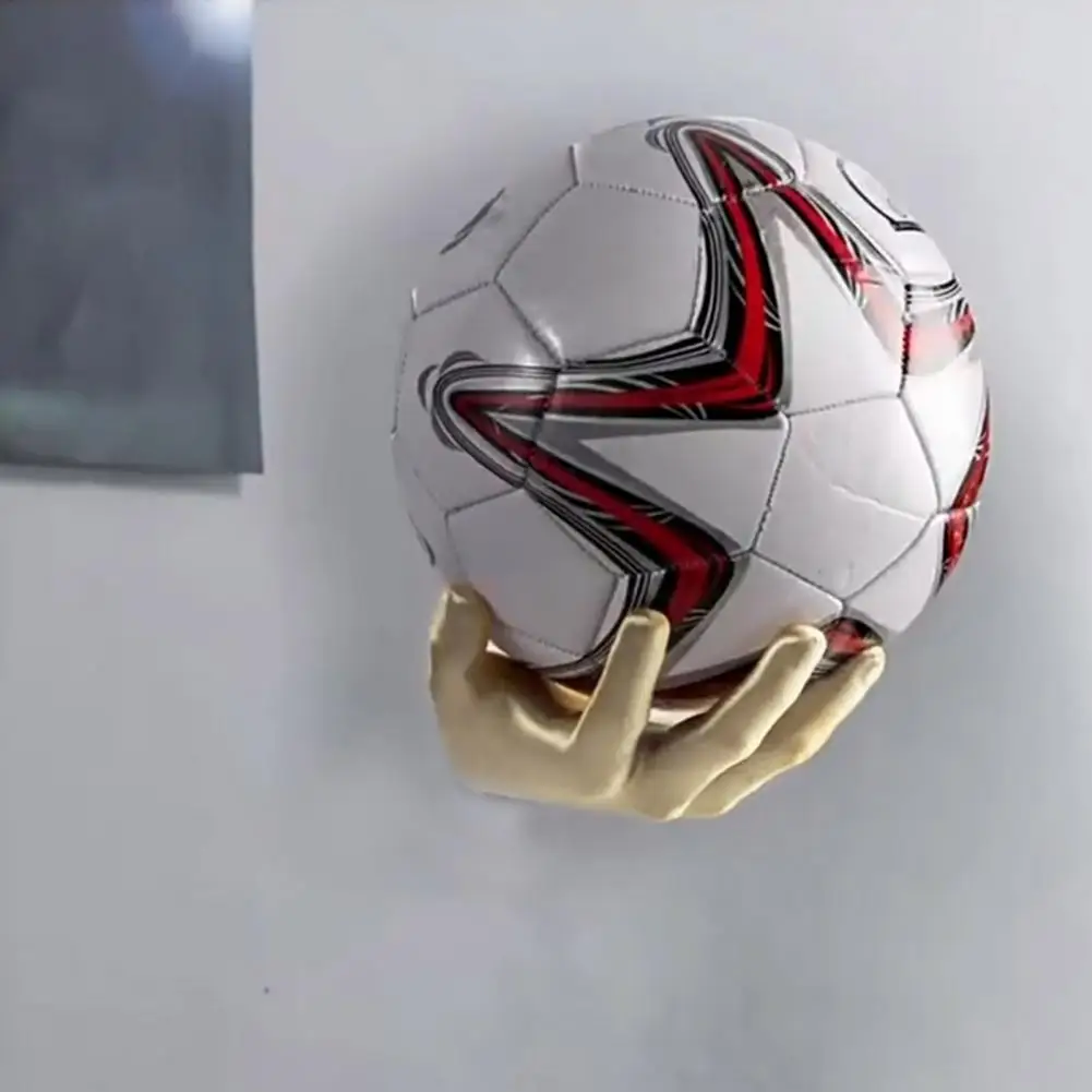 22cm Wall Mount Football Ball Holder Multipurpose Hand-Shaped Basketball Football Volleyball Stable Holder Handball Display Rack