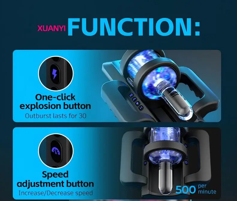 HeartCaptor Electric Male Masturbator Cup Automatic Telescopic Thrusting Handsfree Adult Toy - Details 9