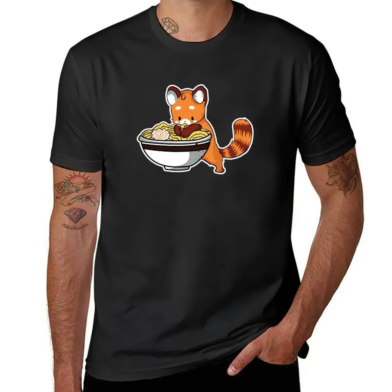 

Red Panda Ramen T-Shirt summer tops anime stuff football t shirt t shirts for men cotton