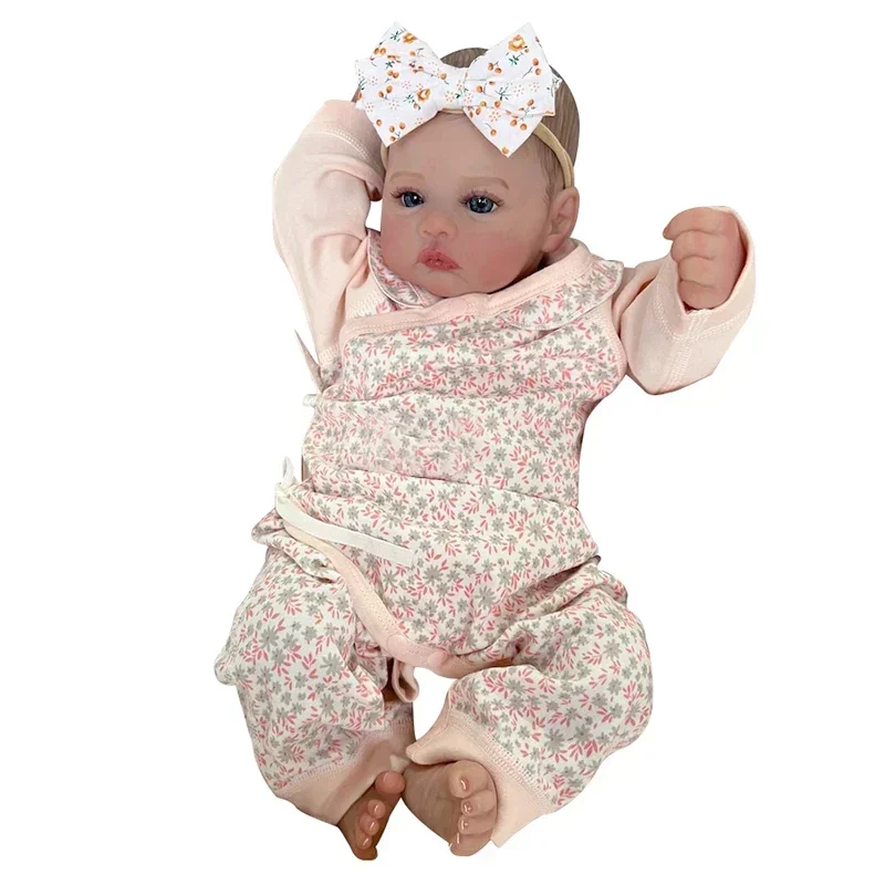 45cm Reborn Baby Doll Meadow Already Painted Finished Awake Newborn Baby Size 3D Skin Visible Veins Collectible Art Doll