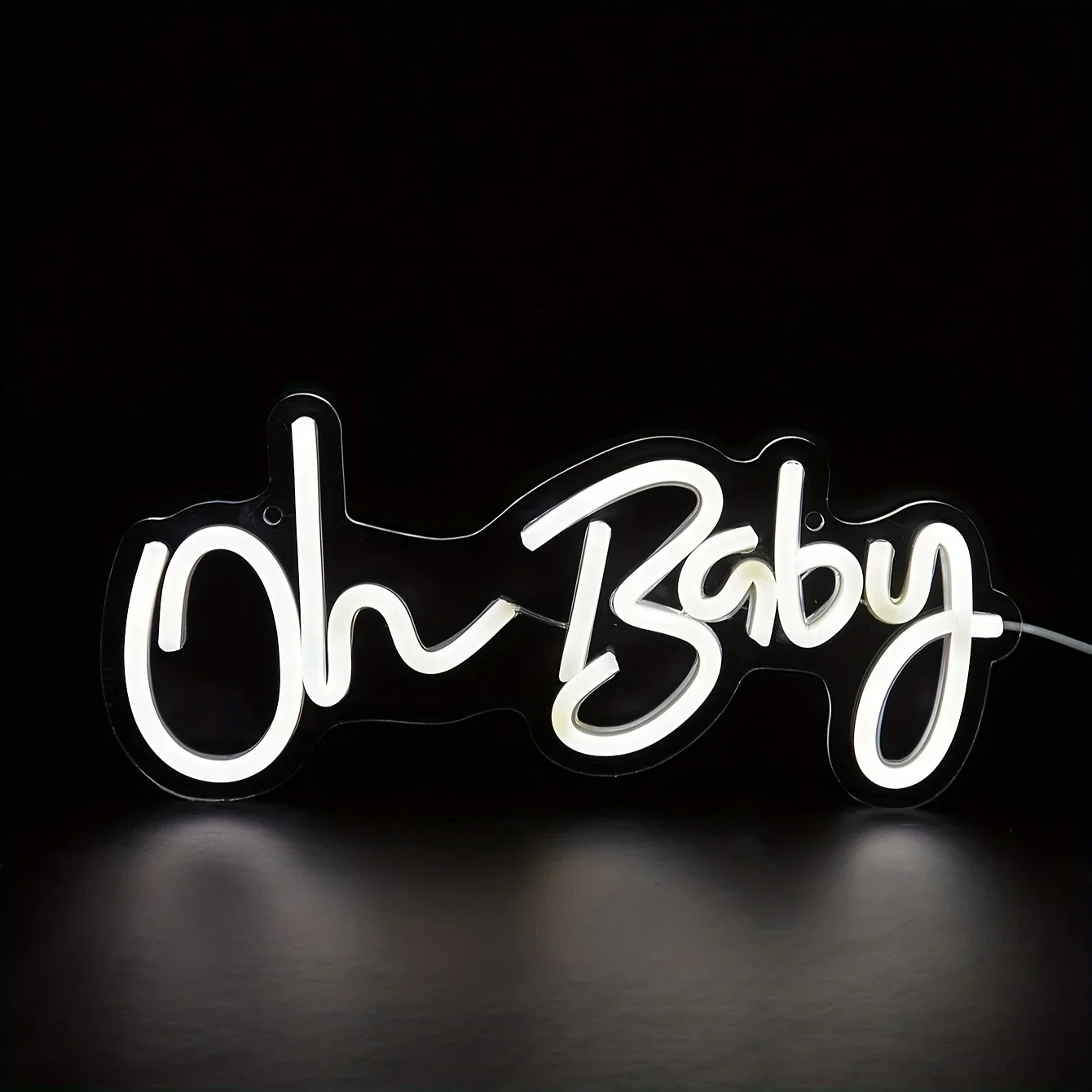 Oh Baby Neon Sign for Baby Shower Backdrop USB Dimmable LED Neon Light for Gender Reveal Wedding Birthday Party Room Decoration