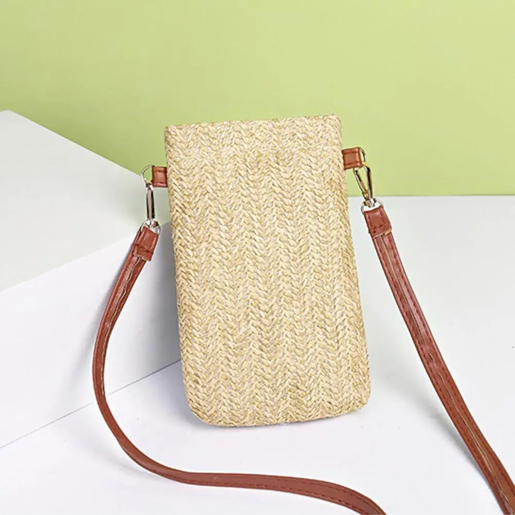 Messenger Bag Washable Crossbody Bag Wear-resistant Storage  Simple Beach Rattan Straw Shoulder Bag