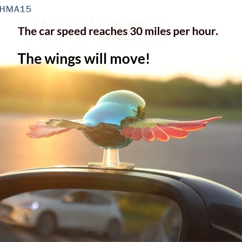 【YA】Flying Bird Car Ornament 1/2 Pack Automatic Bright Color Exterior Auto Decor Gift for Driving Lovers