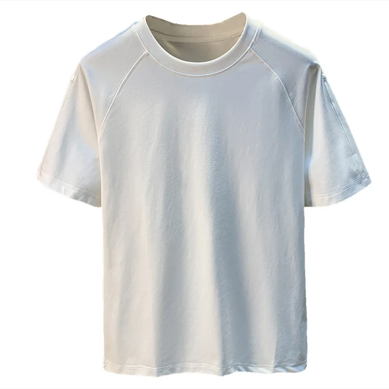 Short sleeved T-shirt for men, summer new style, simple to wear, loose top, casual street five quarter sleeve trendy clothes