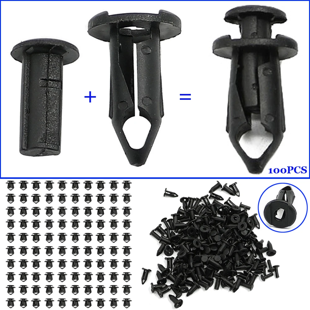 100Pcs Car Rivets for ATV UTV Compatible with For Can Am For Maverick For Commander For fender Repair Accessories