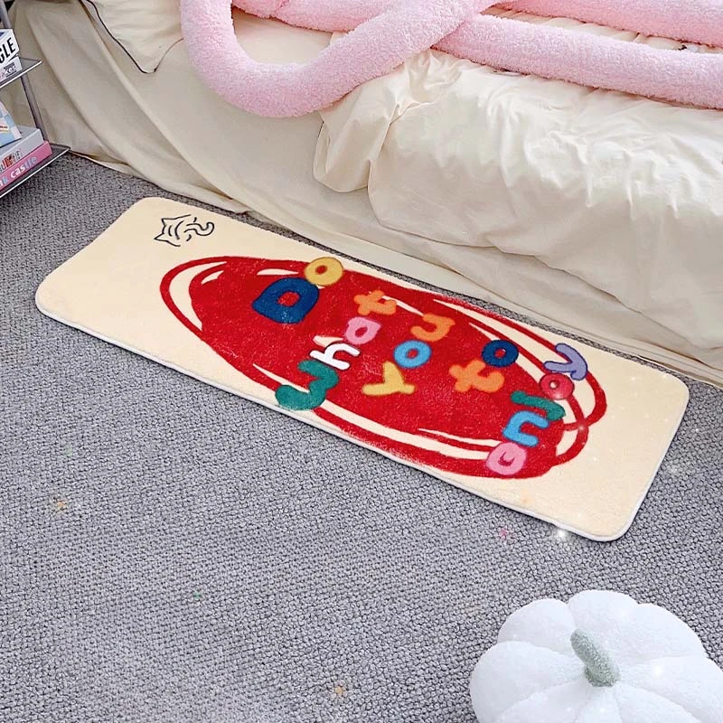 

Cute Interesting Bedroom Bedside Carpets Letters Living Room Plush Carpet Beige Soft Children's Room Rugs Cloakroom Rug Alfombra