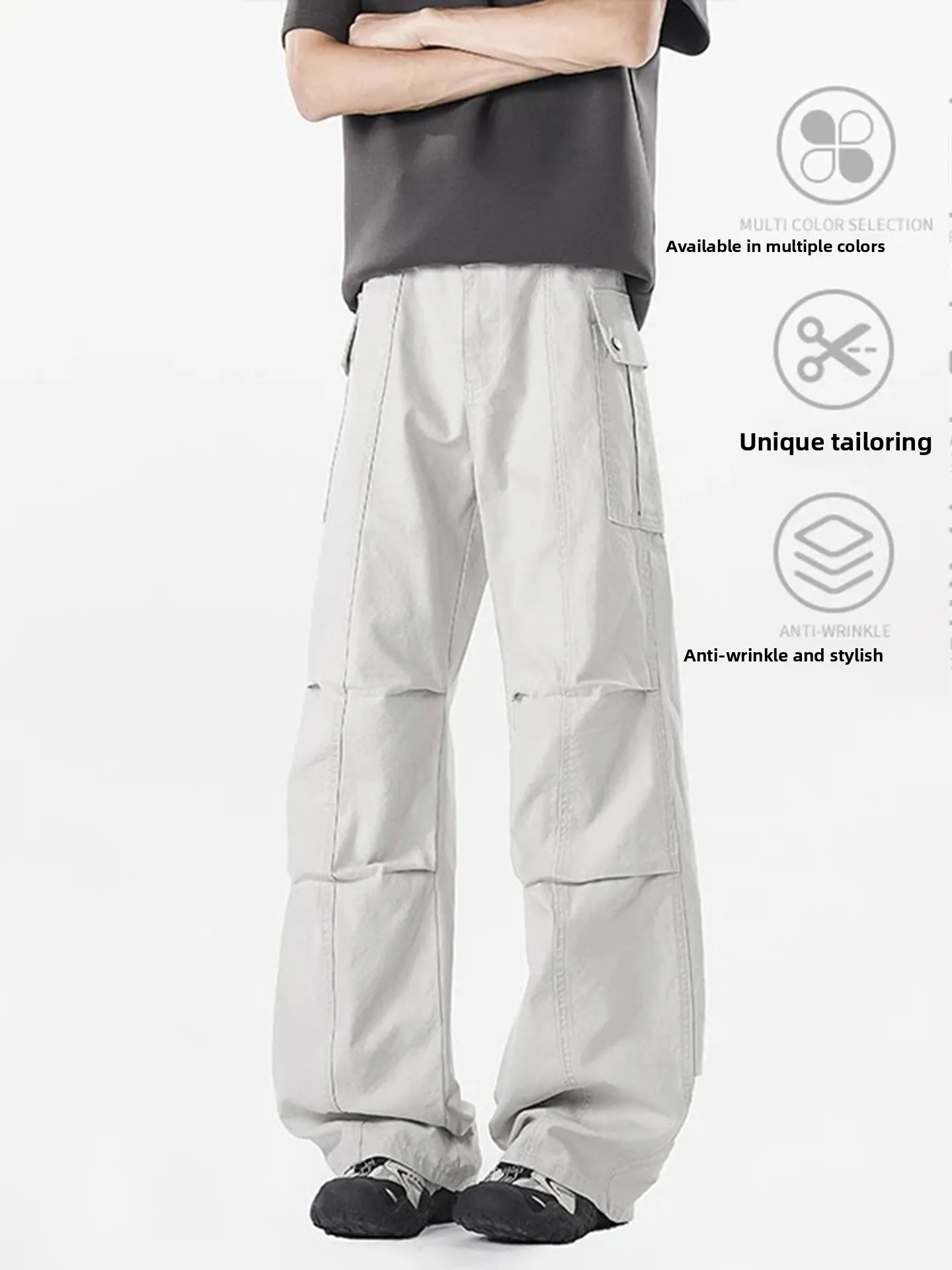 

Американские брюки-карго для мужчин, осенние, мягкие, широкие, повседневные, дышащие, прямого кроя, джинсы