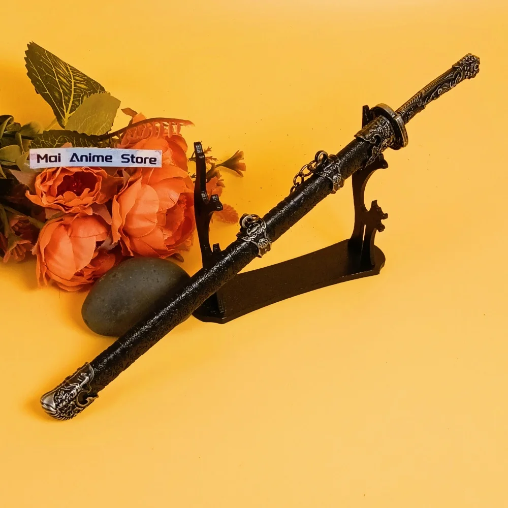 8.6in Metal Chinese Ancient Katana Blade Real Size Japanese Katana Iron Sword Anime Ninja Knife Original Samurai Sabre Toy Gift
