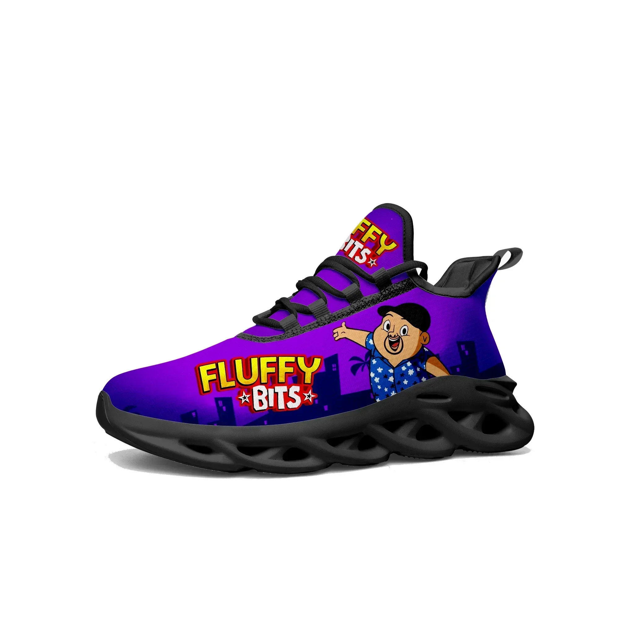 

Кроссовки Fluffy Bits Flats для мужчин, женщин и подростков, спортивная обувь для бега, высококачественная обувь с аниме-принтом, на шнуровке, из сетчатого материала.