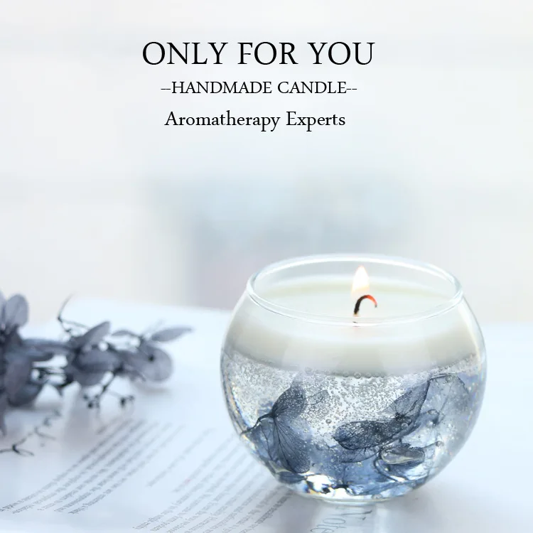 

Gray One Flower One World Dried Flower Immortal Flower Scented Candle Accompanying Gift Soy Wax Candles Home Decoration